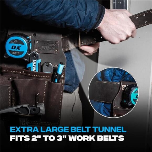 Tools Leather Tool Pouch for Pro Drywall Contractor, Oil Tanned Leather Tool - Picture 5 of 7